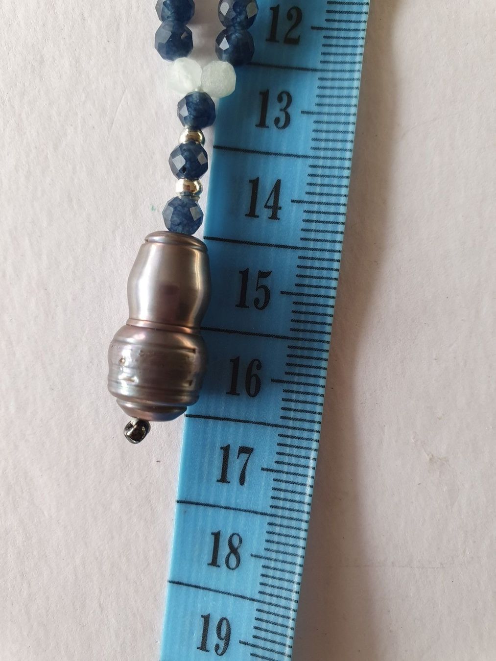 Ketten: Elegant Kette. Saphir, Morganit und Perle – Neu (gemäss Beschreibung) aus Benglen von Meercat3 7