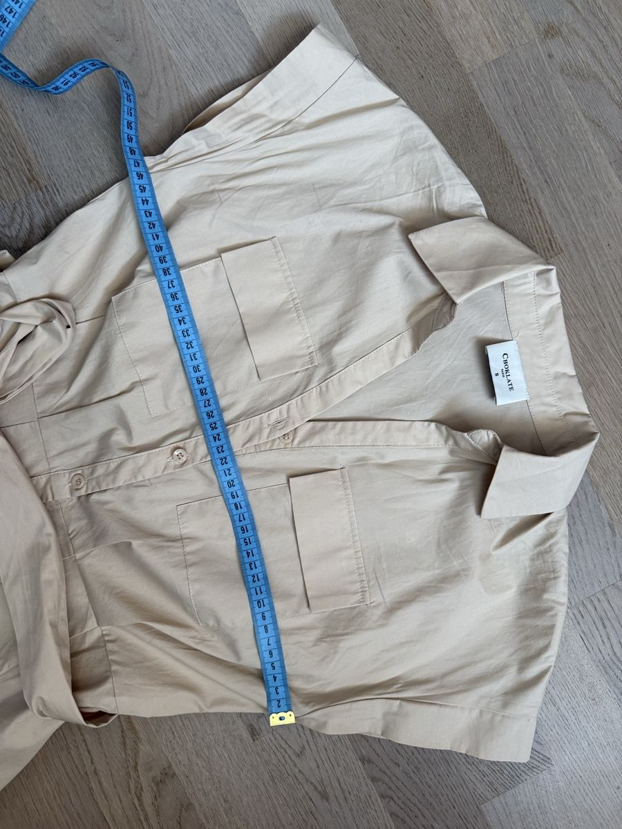 Robes: Hemdkleid Chocolate beige mit Bindegürtel Grösse S – D'occasion à Rubigen par Elmacino 2