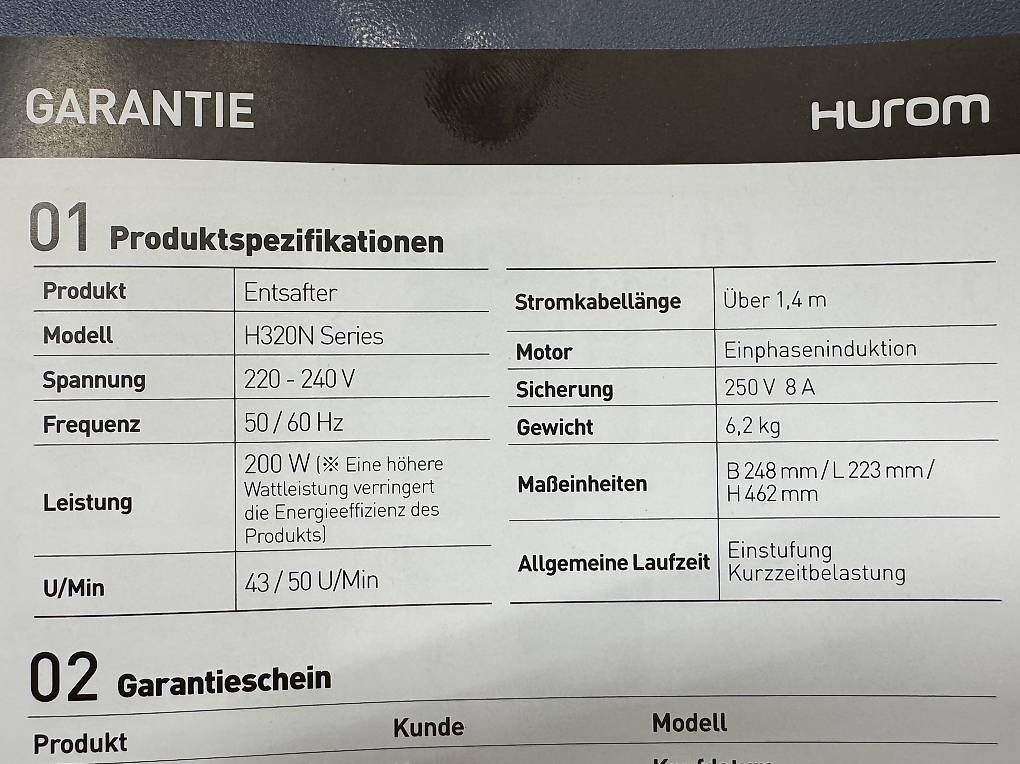 Elettrodomestici da cucina: HUROM Entsafter – Usato da Zürich venduto da reg91 4