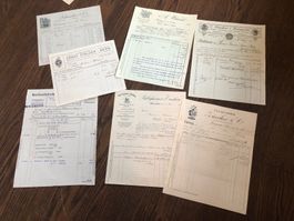7 antike Rechnungen BREMGARTEN BRITTNAU u.a.