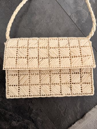 Umhängetasche Strohoptik beige geflochten neuwertig