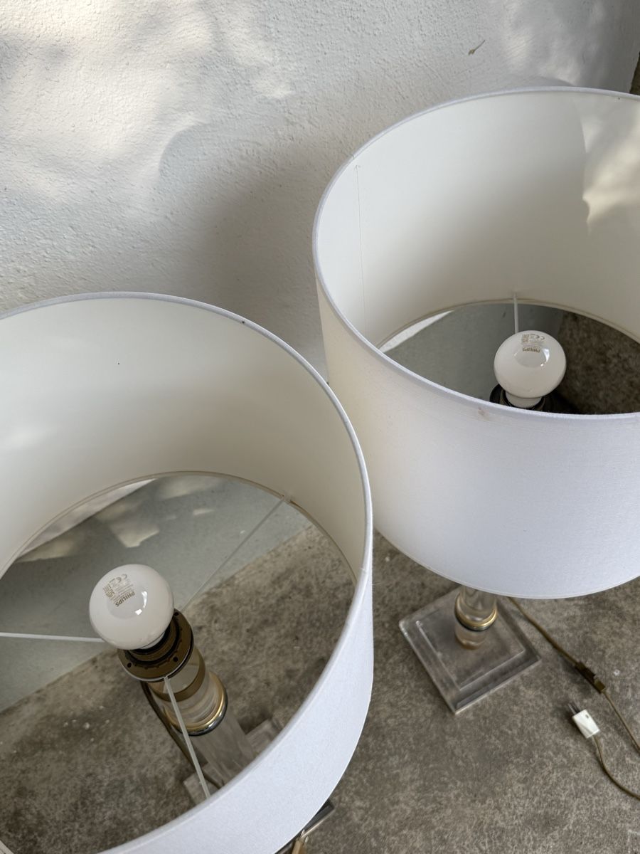 Lampade: 2 Stehlampen Acrylglas / Messing Vintage – Usato da Konolfingen venduto da petzipetz 8
