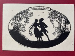 Ansichtskarte Elsbeth Forck Schattenbild gelaufen 1923