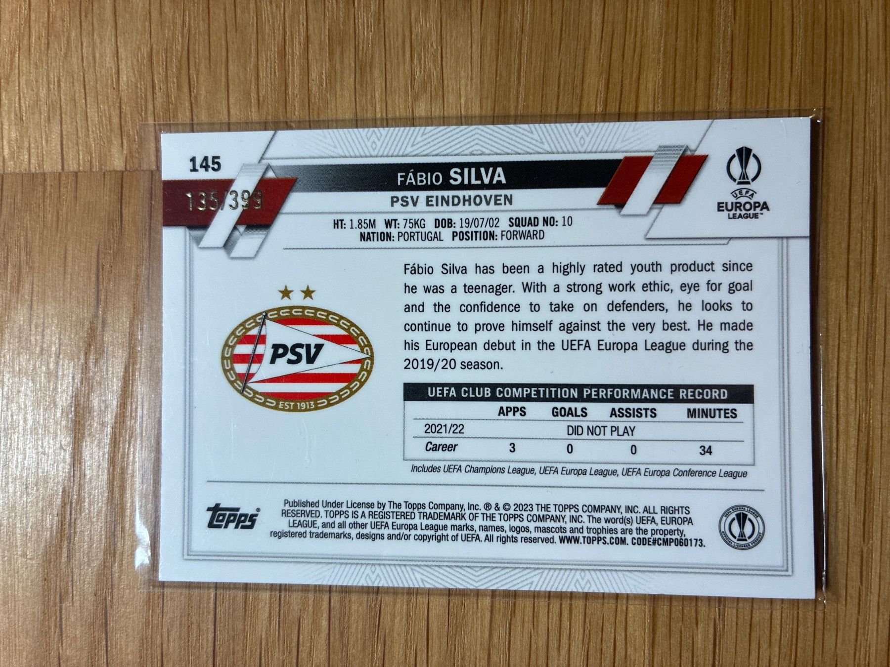 Topps Carte collezionabili: Topps Chrome Fabio Silva /399 – Usato da Wangenried venduto da Garagara 1