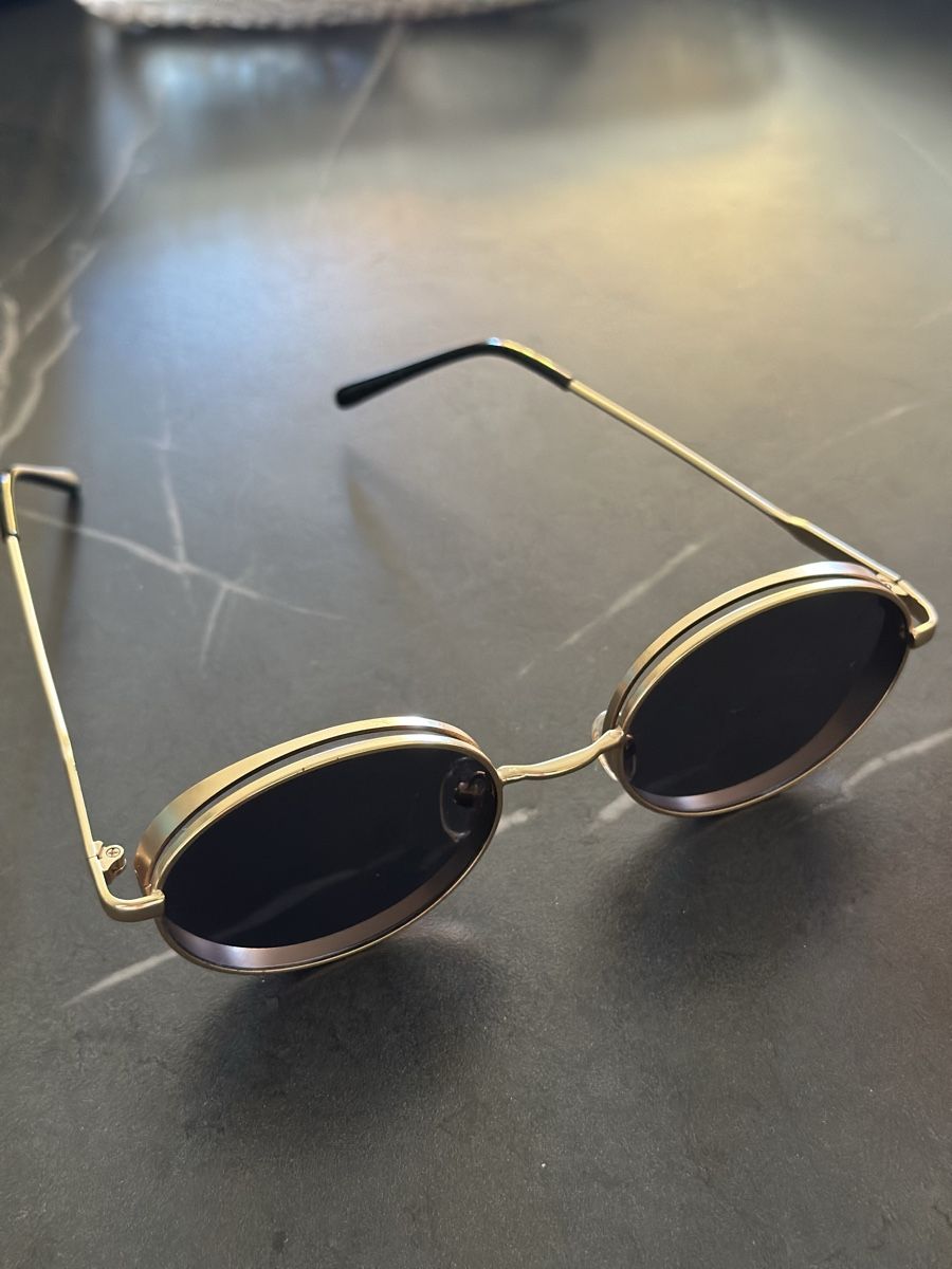 Occhiali & Lenti: Runde Sonnenbrille Mattgold Schwarz – Nuovo (secondo la descrizione) da Zürich venduto da ElissZurich 6