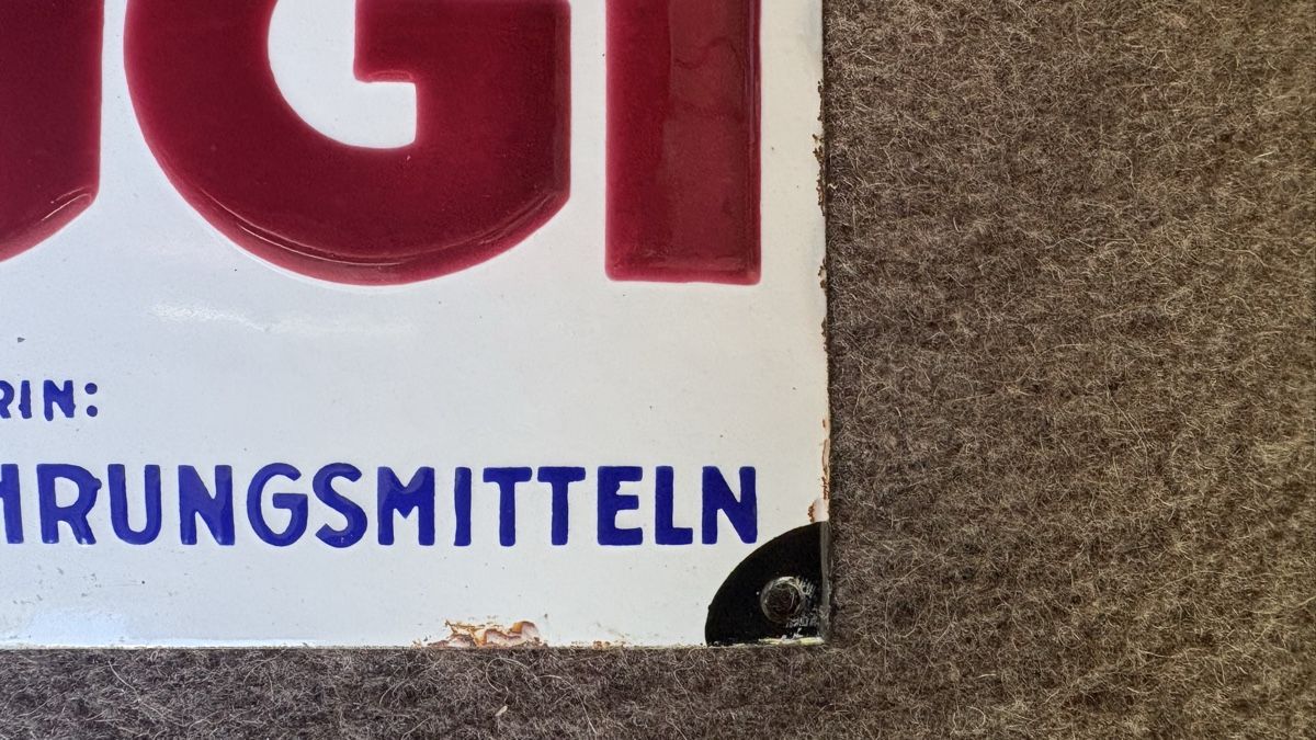 Maggi Insegne: Antikes orinales Email Schild Maggi – Usato da Steinen venduto da fxadm 2