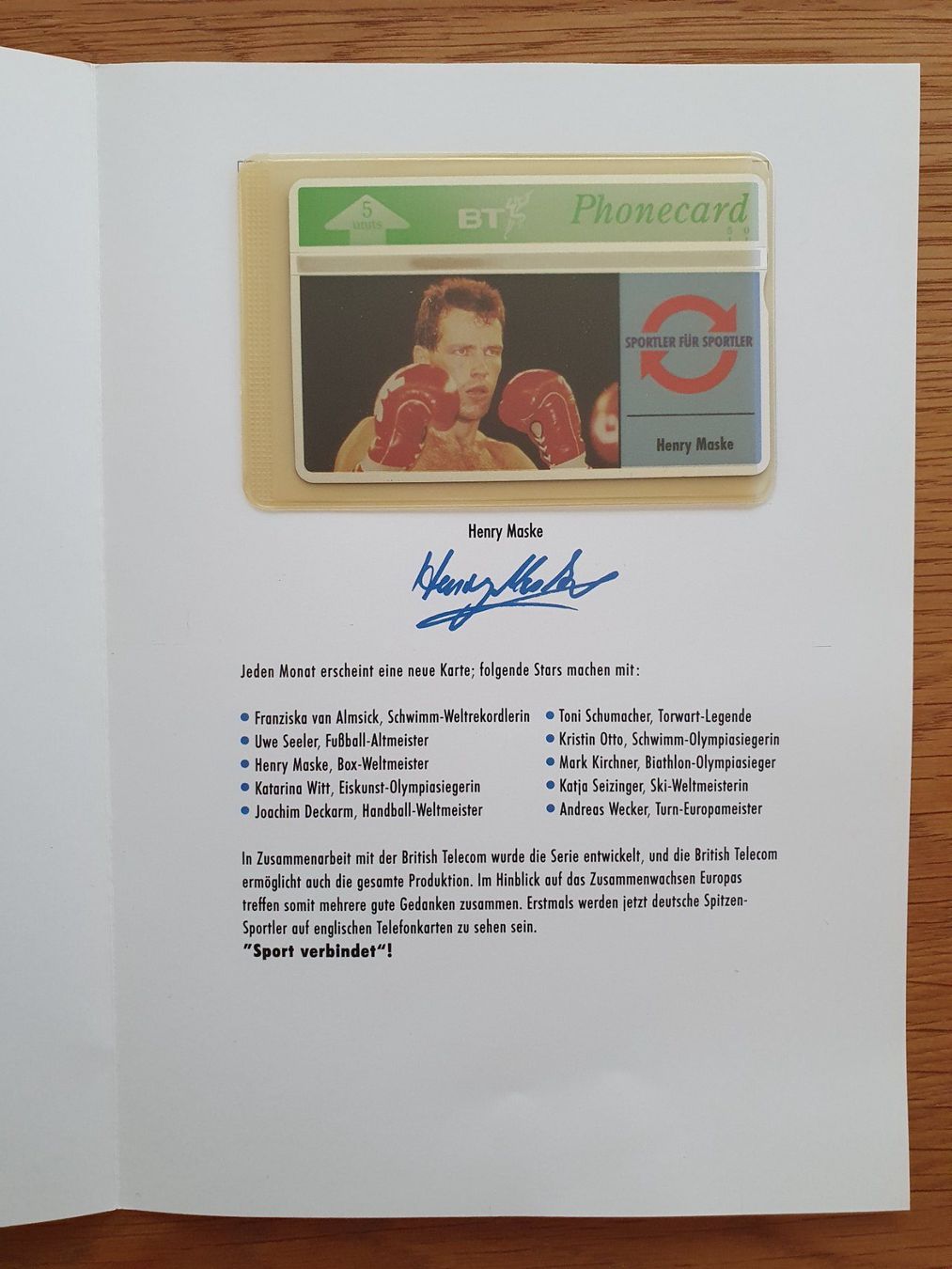 Schede telefoniche: Taxcard Henry Maske – Nuovo e nell'imballaggio originale da Männedorf venduto da smarties870