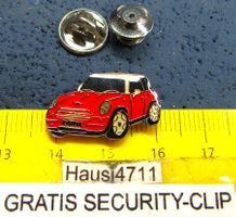MINI COOPER AUTO PIN GLASIERT KLEIN MIT SECURITY-CLIP