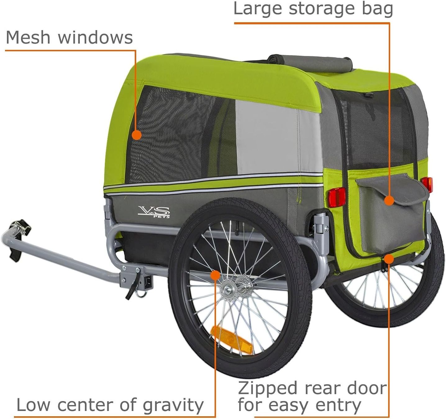 Veloanhänger: TIGGO VS Pets Hundefahrradanhänger GRÜN – Neu und originalverpackt aus Bottighofen von zaap 3
