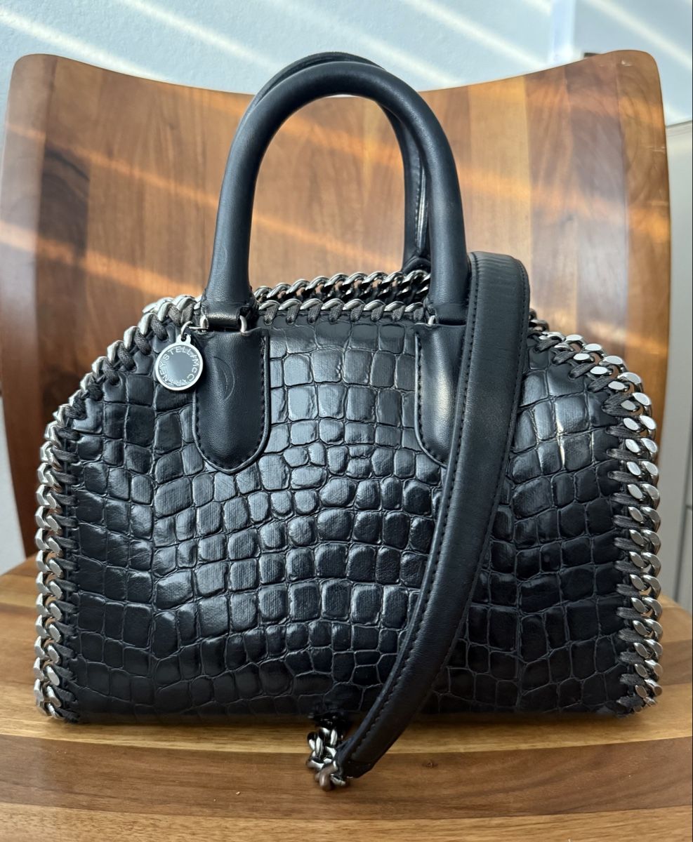 Stella McCartney Borse da donna: Stella McCartney Falabella Box Croc schwarz – Usato da Suhr venduto da blonde_rose