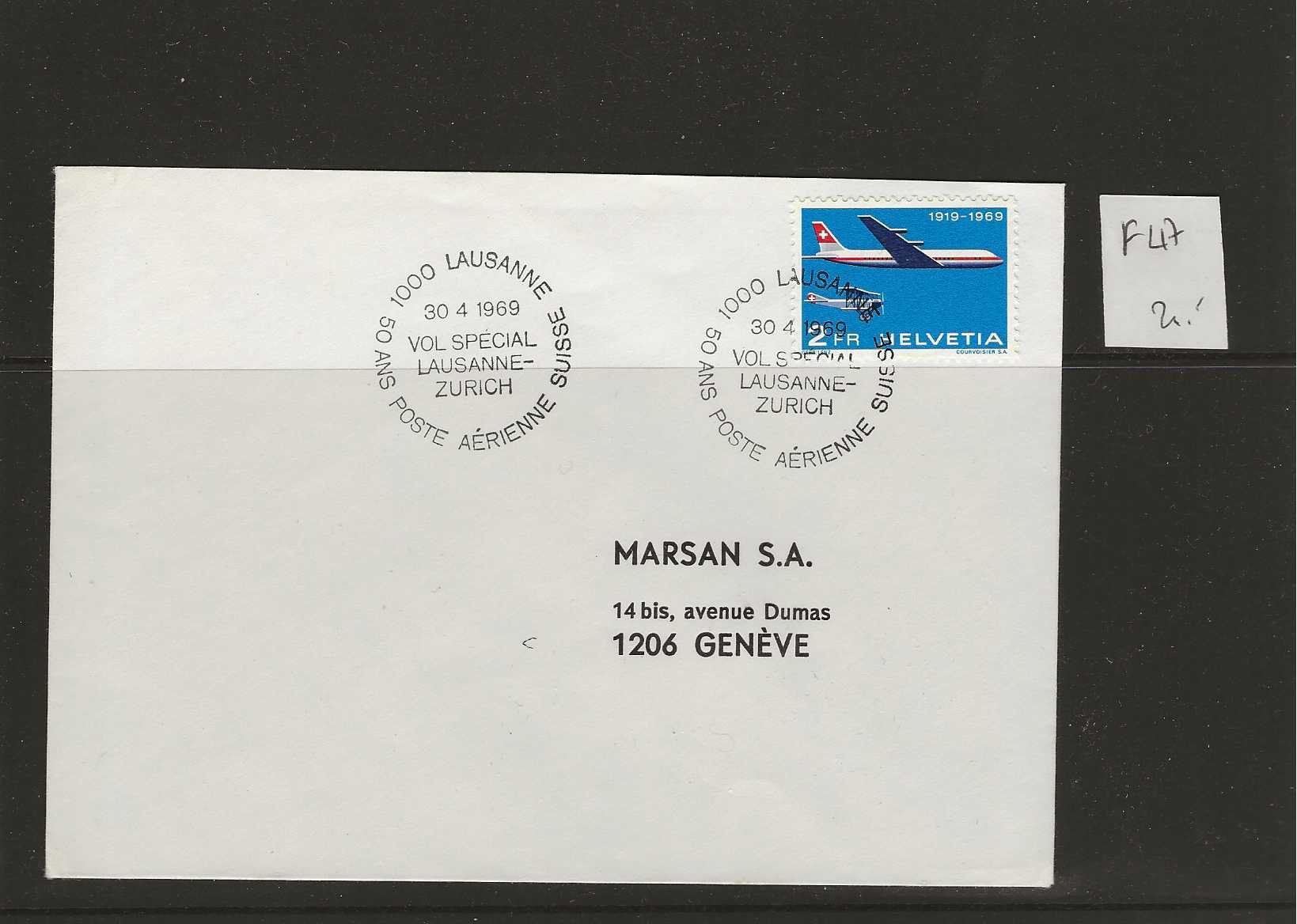 Buste & buste per spedizione: enveloppe poste aérienne F47 vol spécial – Usato da Sorvilier venduto da carose01