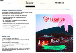 2 Tickets Lakelive 6.8.2026