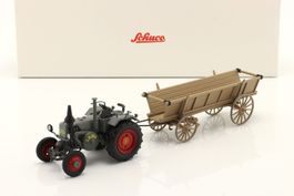 LANZ BULLDOG MIT LEITERWAGEN 1:32 SCHUCO