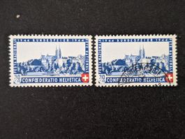 1944 Bundesfeier, Abart "defekte 3", postfrisch und gestempe
