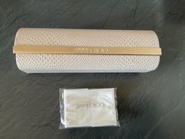 Étui à lunettes blanc Jimmy Choo avec chiffon, comme neuf