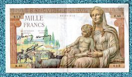 France 1000 francs selten date 28-5-1942
