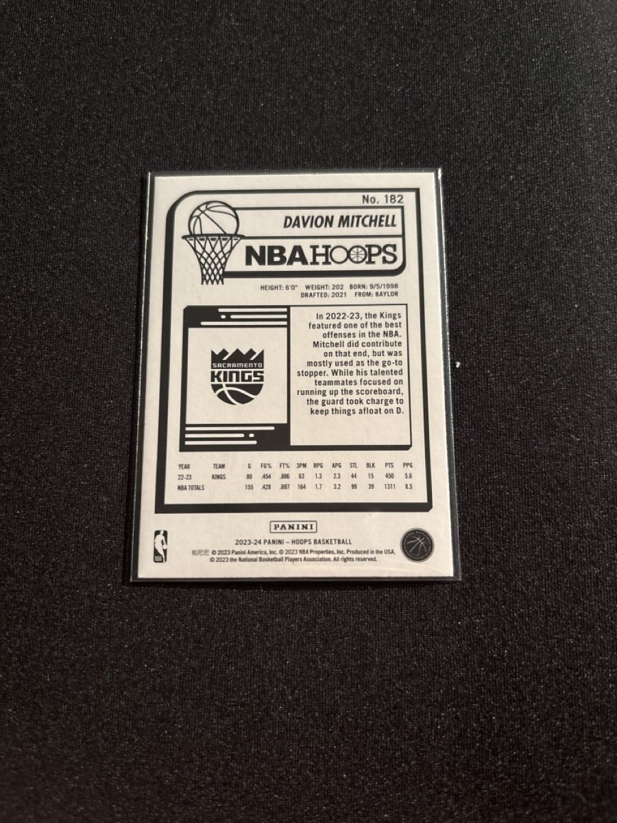 Nba Carte collezionabili: Davion Mitchell - Sacramento Kings - NBA Hoops  – Usato da Kaiseraugst venduto da Baum_12 1