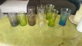 Verres Coca-Cola en verre multicolorés lot