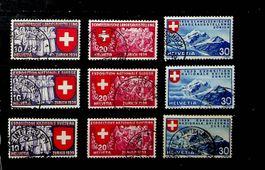 SUISSE 3 SÉRIES OBLITÉRÉES 1939. SBK 48.00 /T407