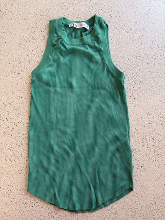 Tank Top Zara ribbed green Size S new
