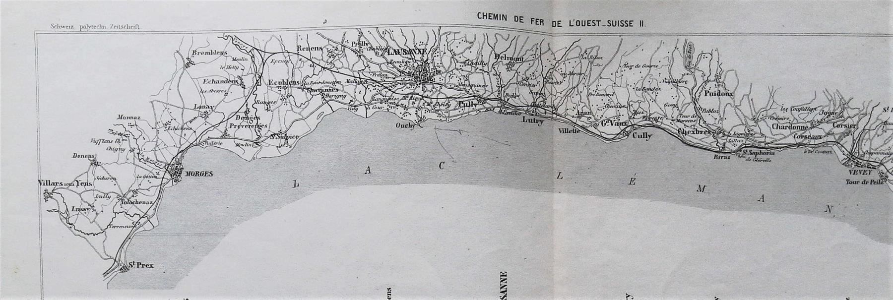 Cartine & Atlanti: Chemin de Fer Morges Vevey 1861 – Usato da Rafz venduto da booksell 1