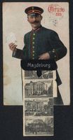 Leporello-AK Magdeburg, Briefträger mit