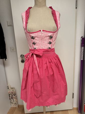 Dirndl, Gr. 34, Stoeber, pink/weiss, Top Zustand!