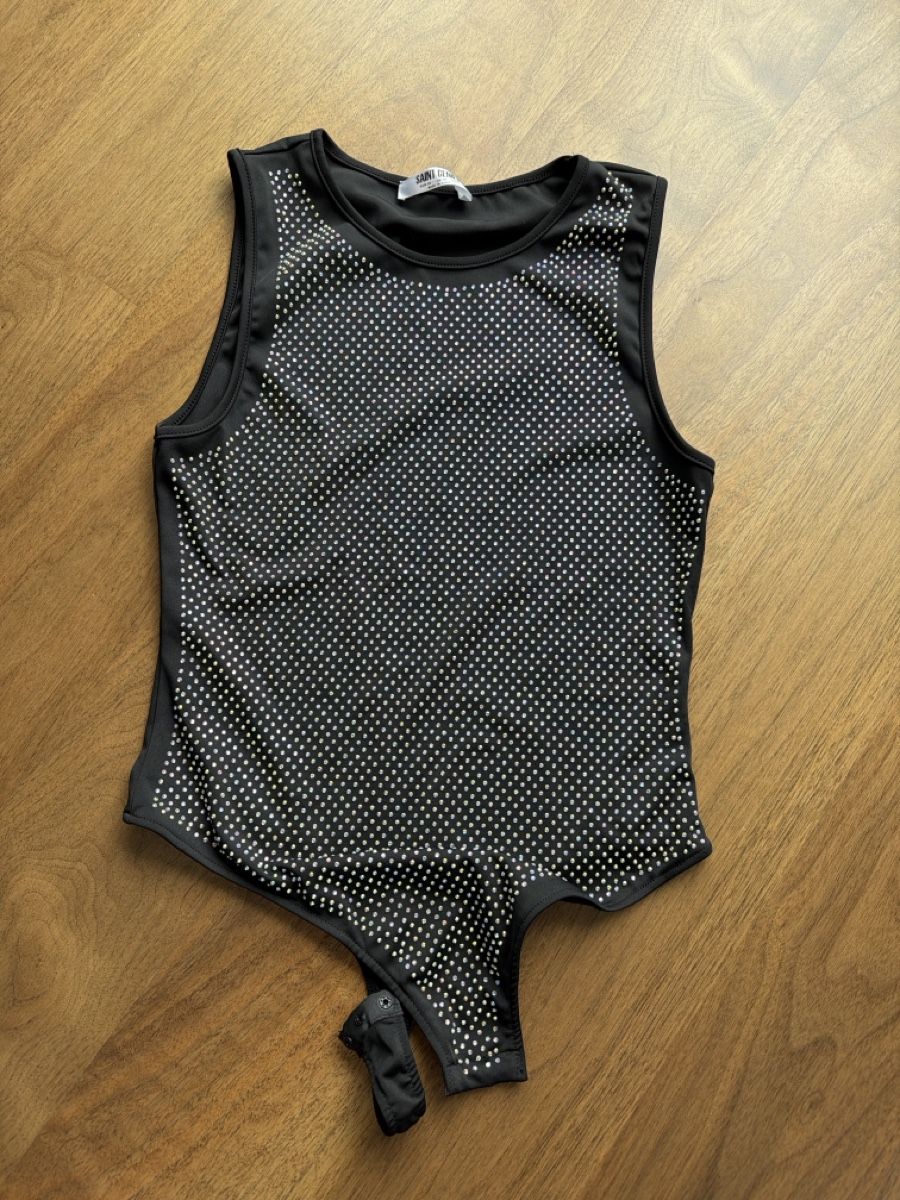 Top: Glitzer Body Schwarz Gr. 38- neu – Nuovo (secondo la descrizione) da Weggis venduto da Doris