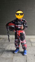 Kinder Overall Wulf Sport rot schwarz Grösse XS