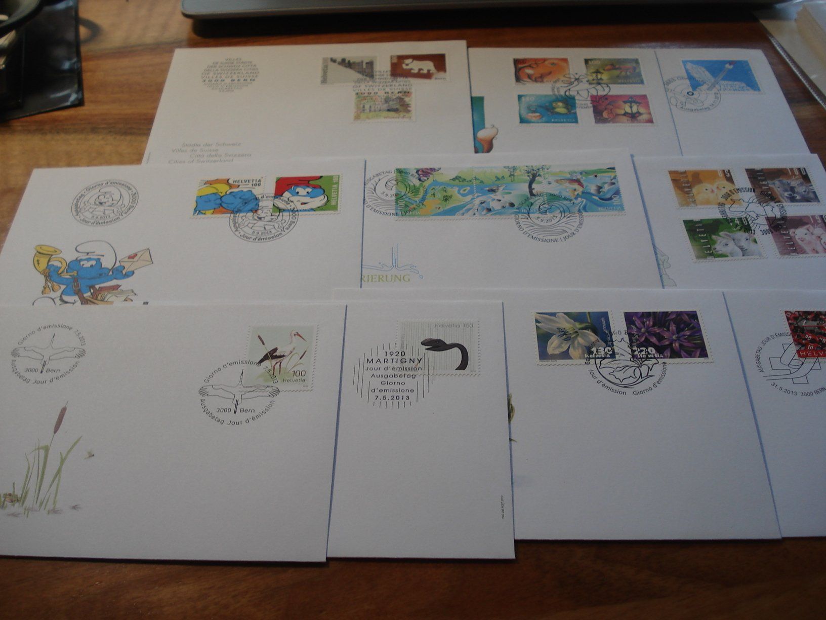 Tutti i francobolli: Schweiz 2013, Set FDC , 18 Belege – Usato da Niederwil AG venduto da morostahu 1