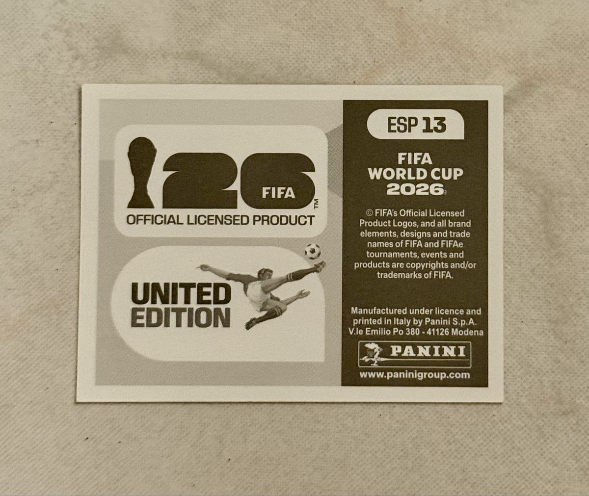 Panini Cartes à collectionner: Panini WM 2026!!! ESP 13 – Neuf (Voir description) à Oberentfelden par NunoLouro 1