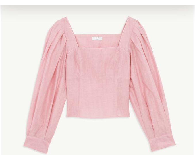 Sandro Camicette: Sandro Cropped Linen Blouse – Usato da Zürich venduto da jujusi