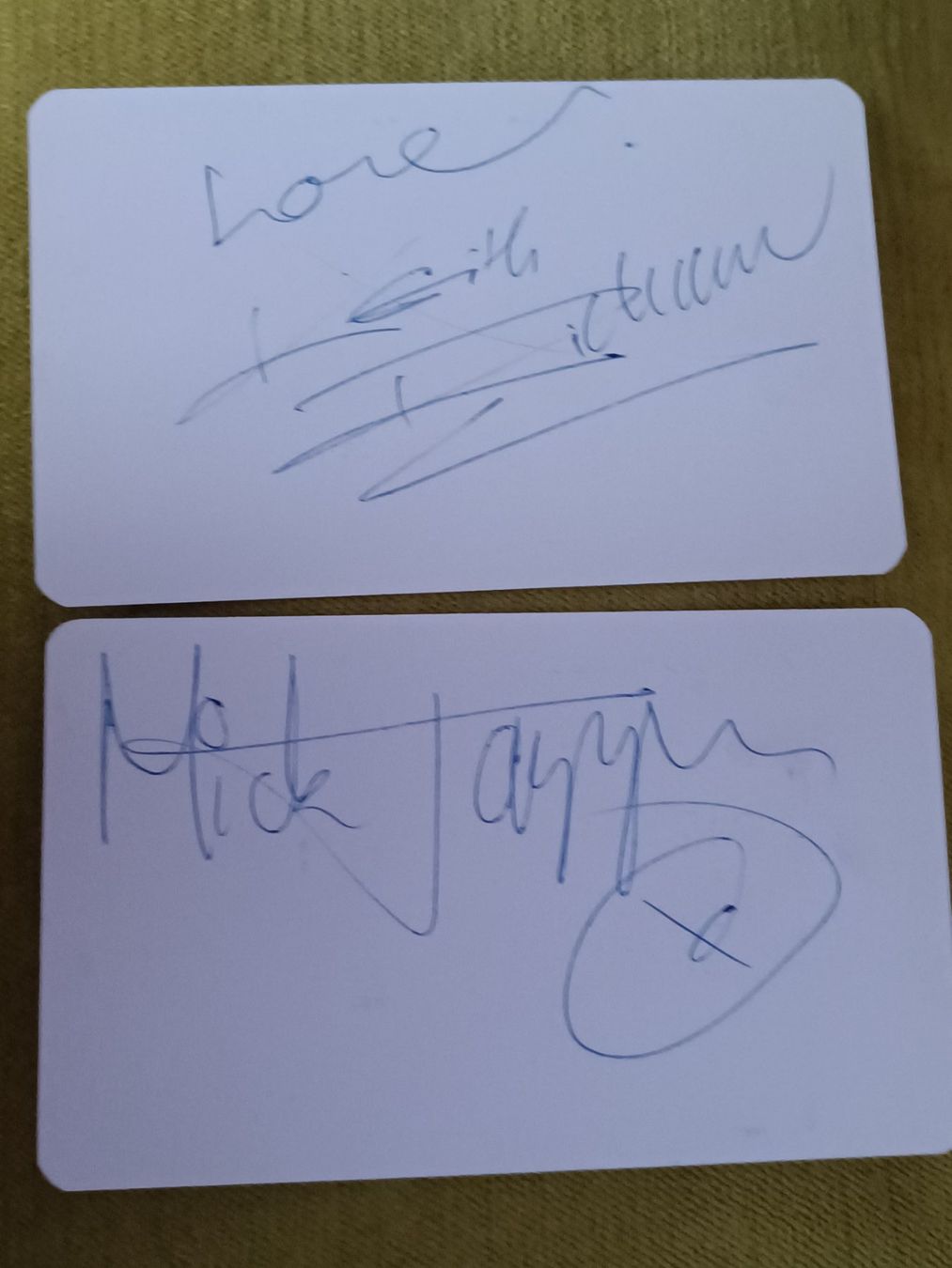 Autografi: Keith Richards & Mick Jagger - handsigniert – Usato da Menziken venduto da Artographs