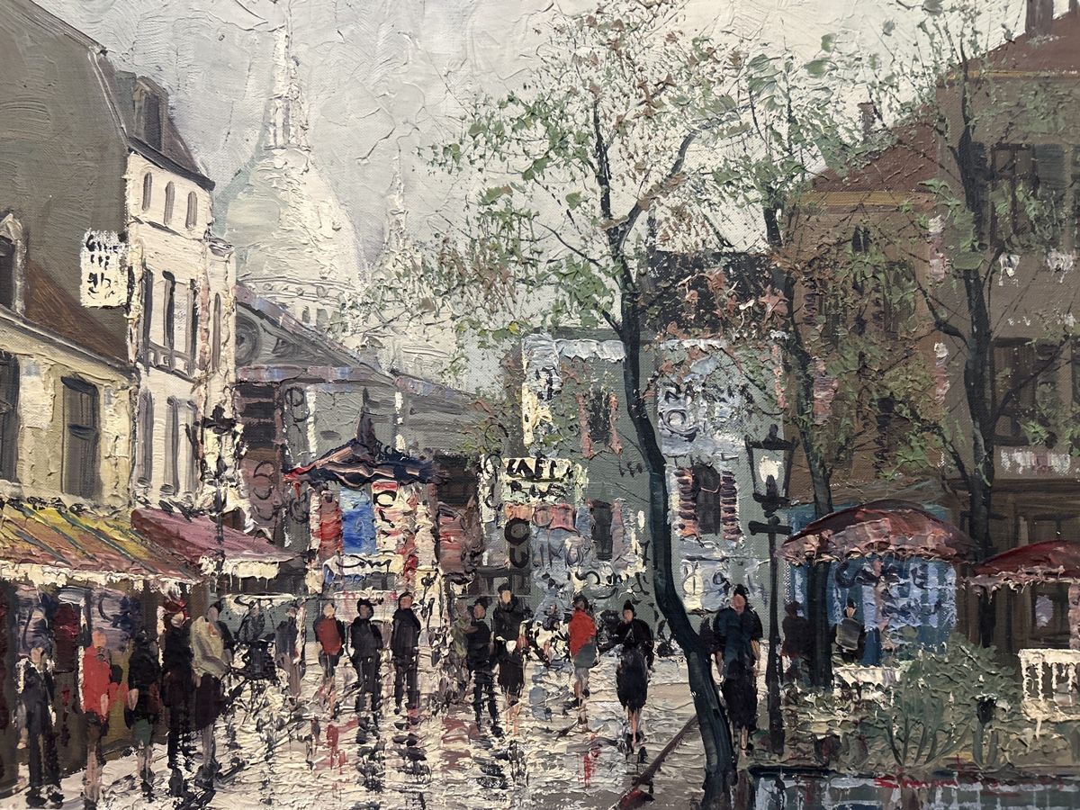 Gemälde: Ölgemälde Paris Strassenszene, Original, Simon Kramer – Gebraucht aus Glarus von KunstWerkEr-LS87 3