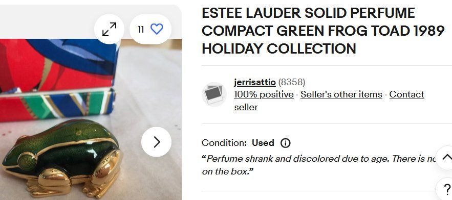 Estée Lauder Flaconi: Estée Lauder Cinnabar Frog Solid Perfume 1989 – Usato da Collonges venduto da arashee 7