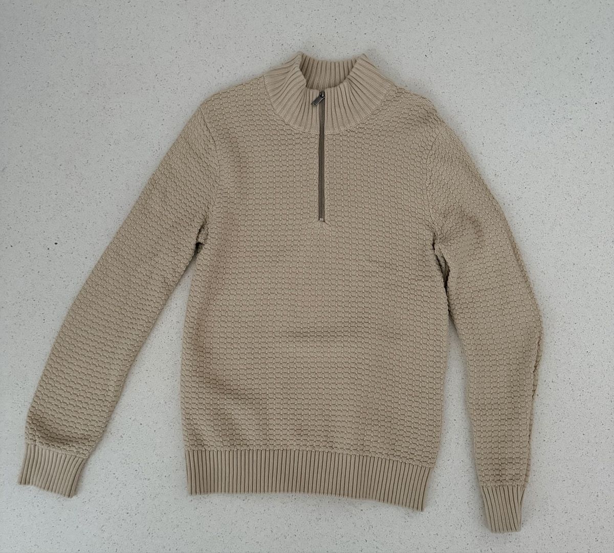 Pullover & Sweatshirts: Half Zip Strick Pullover beige Gr. M Baumwolle – Neu (gemäss Beschreibung) aus Zumikon von DesignDeluxe 1