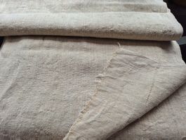 Stoff Leinen naturfarben Meterware, Vintage 480x68 cm