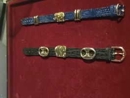 Bracelet en cuir Jacky de G Paris  avec charms éléphant