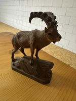 Holz Steinbock geschnitzt Dekoration