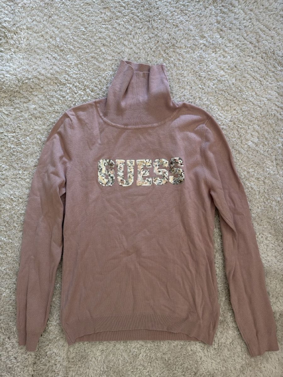 Guess Maglioni & Felpe: Pull à col roulé Guess logo paillettes rose  – Nuovo (secondo la descrizione) da Genève venduto da car_cq69
