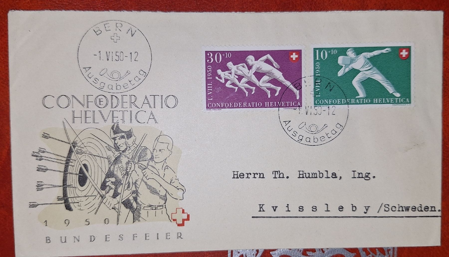 Tutti i francobolli: FDC Pro Patria 1950 mit P3 Illustration – Usato da Balgach venduto da SIMEON27