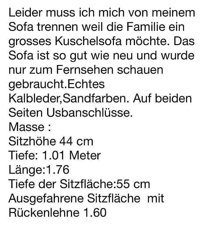 Divani: Ledersofa – Usato da Kollbrunn venduto da Lasagne66 3