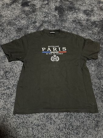 Balenciaga T-Shirt Paris 40 Rue de Sevres schwarz Grösse M