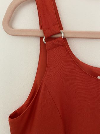 Sommerkleid orange ärmellos Grösse 38
