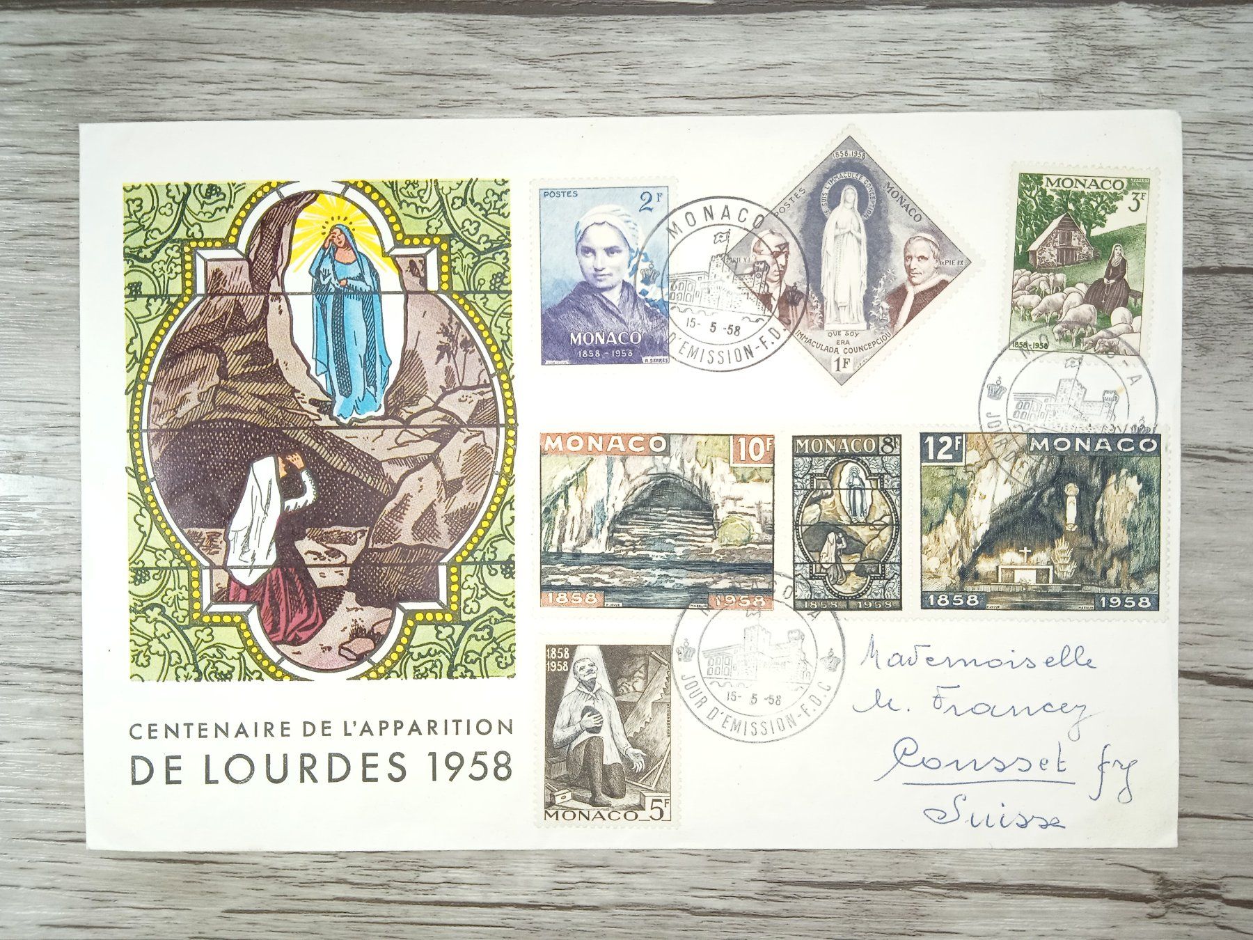Alle Briefmarken: TR68 Enveloppe Grand Format Monaco 1958 – Gebraucht aus Cousset von Patrick_Collections