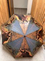 Regenschirm mit Pferdemotiv, grosser Stockschirm, neu
