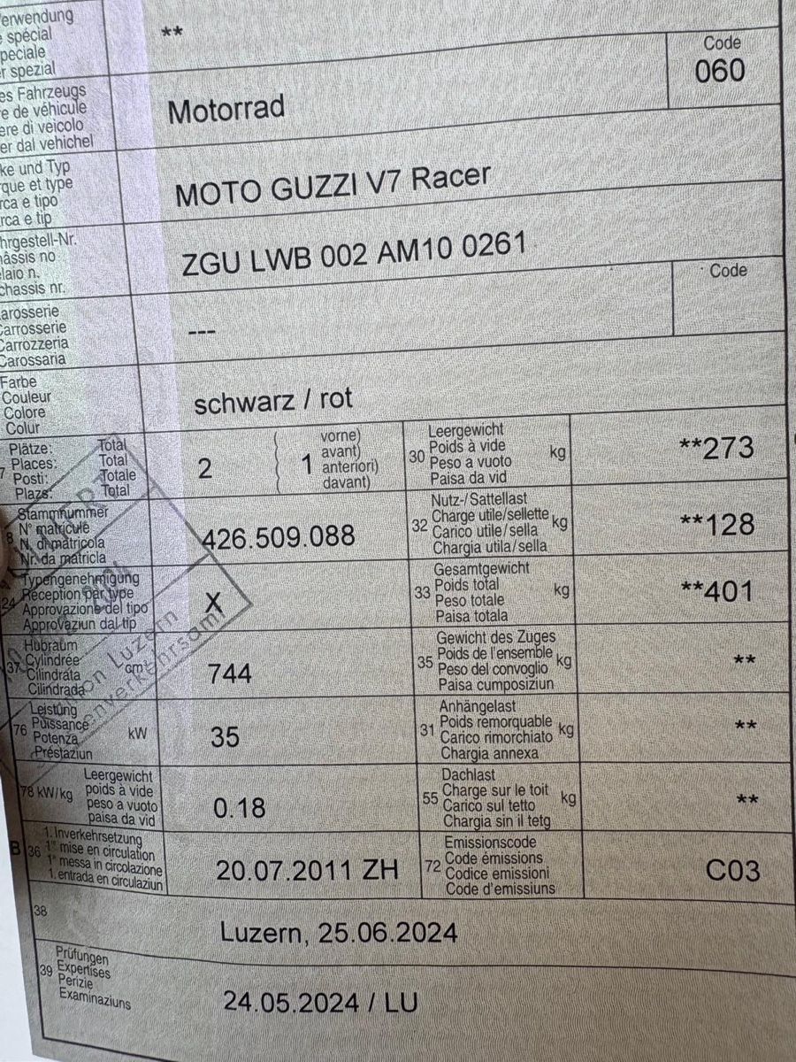 Moto Guzzi Strada: Moto Guzzi V7 Racer – Usato da Giswil venduto da naomimt09 5