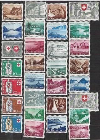 Tutti i francobolli: PP 1952-1957 kpl.** – Nuovo (secondo la descrizione) da Lausanne venduto da Whorvath