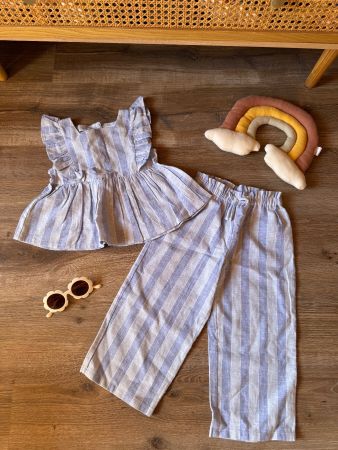 PRIMARK 🦢🩵 set pantalon & haut à rayures NEW! 104