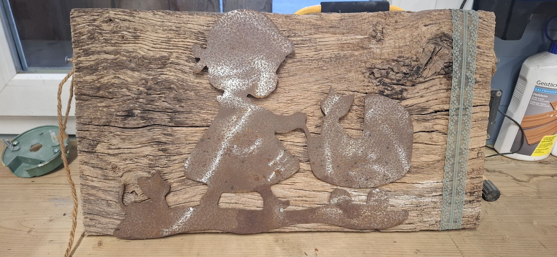 Tutte le decorazioni: Rustikale Holzdeko mit Mädchen und Kinderwagen, Shabby Chic – Usato da Matzendorf venduto da Kramer7